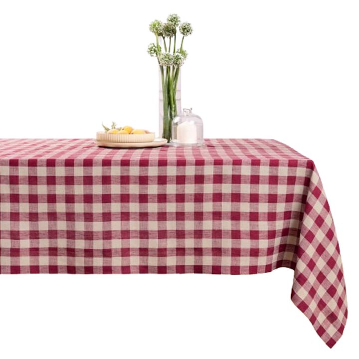 Solino Home 100% Pure Linen Tablecloth | Morgan Check