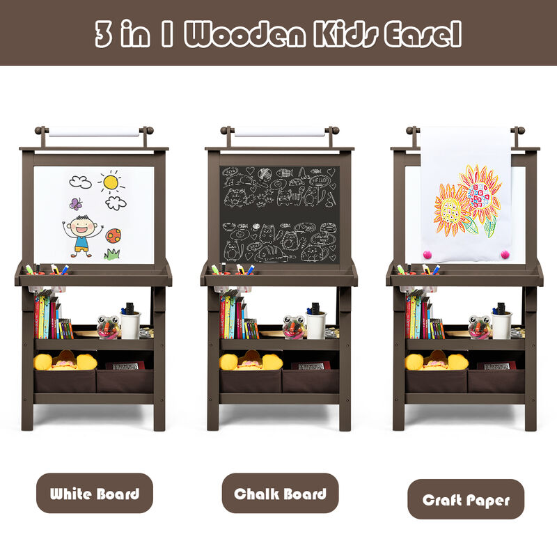 3-in-1 Double-Sided Storage Art Easel