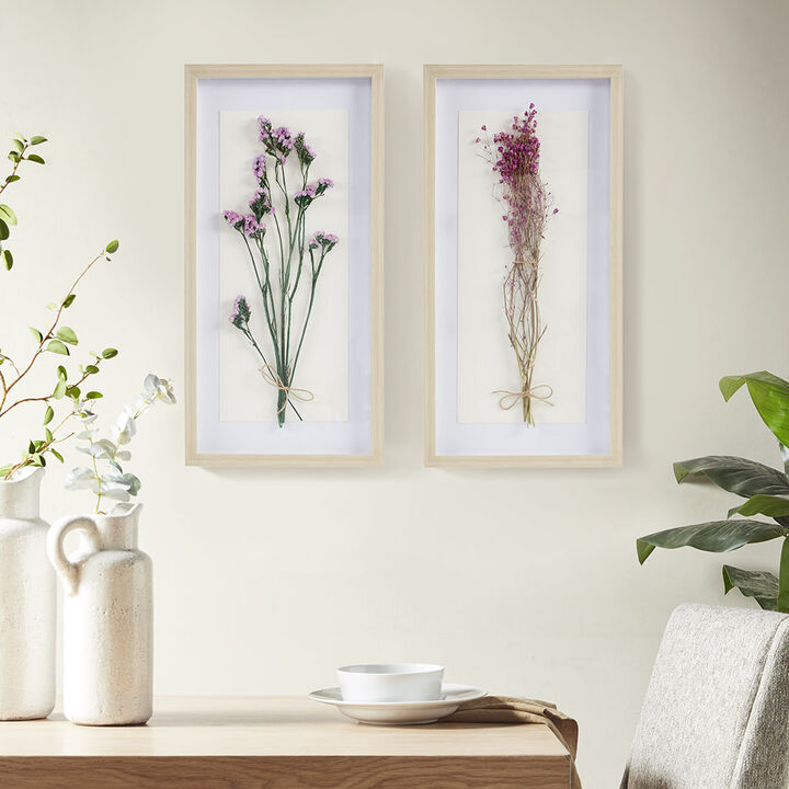 Streamdale Avant Garden Dried Flower 2-Piece Shadow Box Wall Decor Set