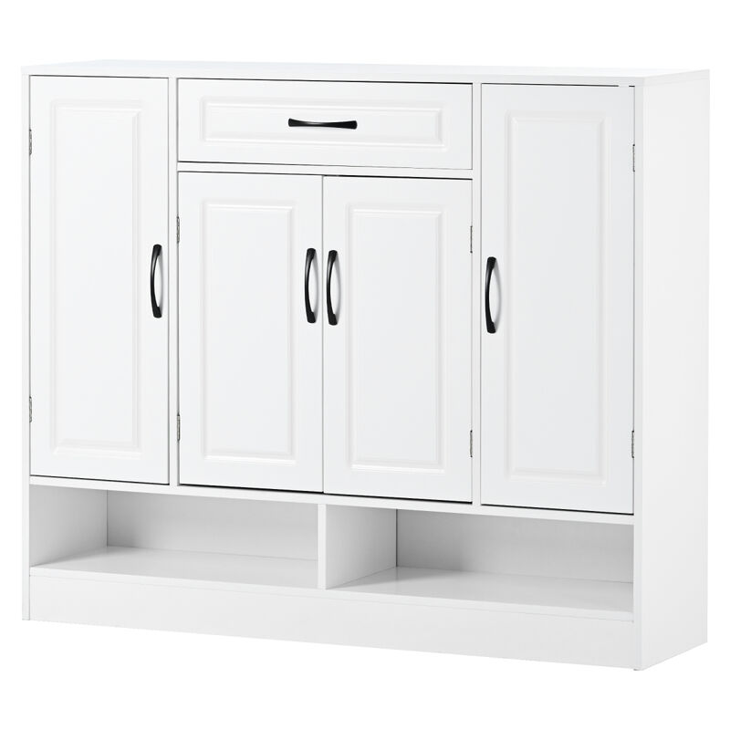 Modern White Shoe Cabinet with Adjustable Shelves