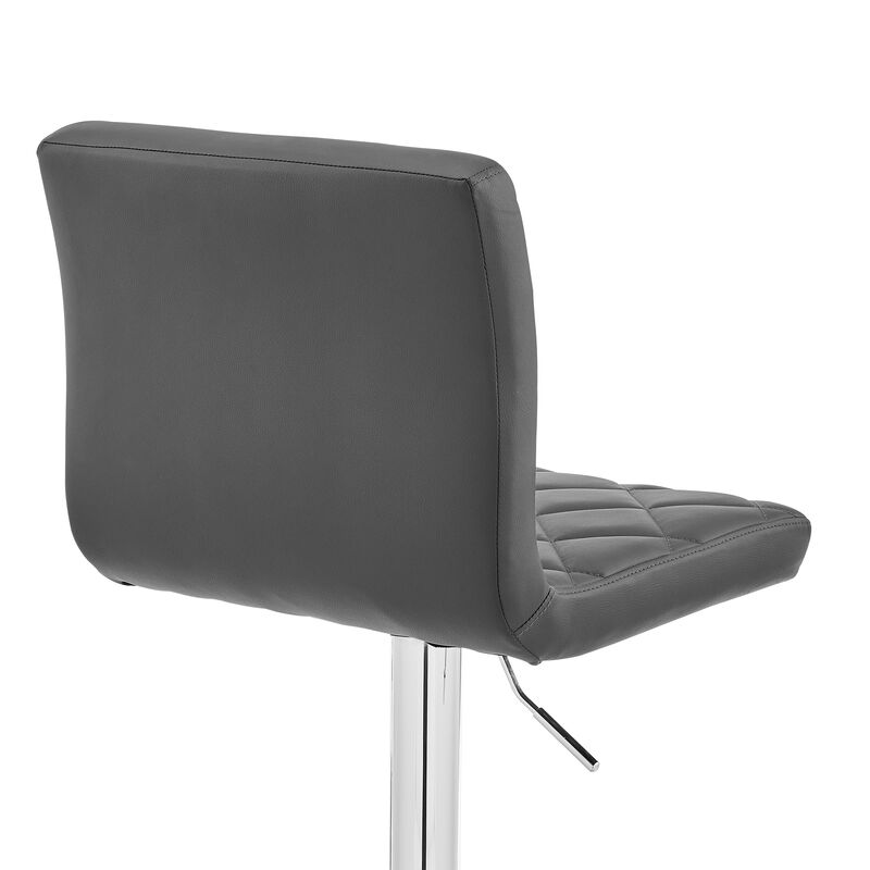Duval Adjustable Blue Faux Leather Swivel Bar Stool