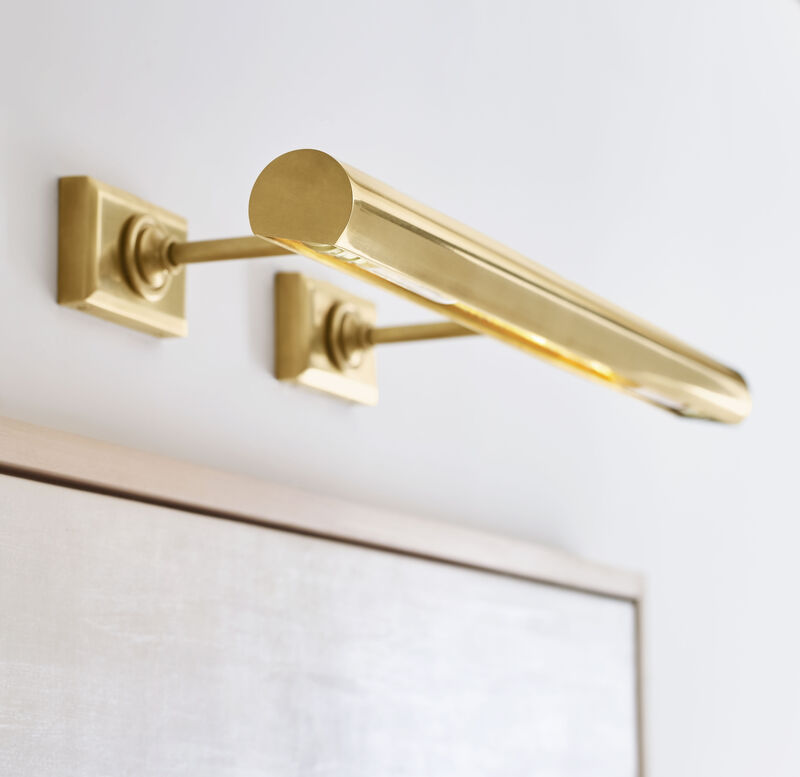 24" Cabinet Maker's Picture Light in Antique Brass