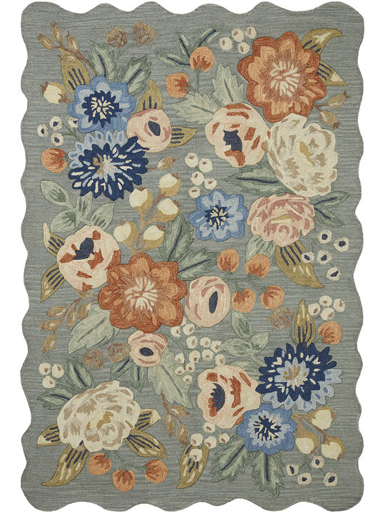 Silhouette SIH-01 Sage 18" x 18" Sample Rug by Rifle Paper Co.