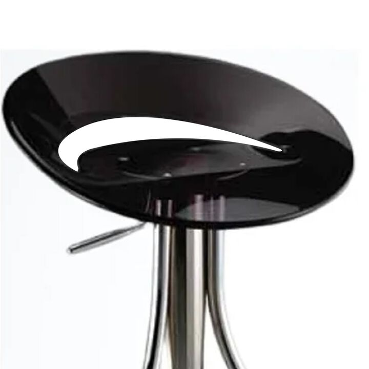 Vera 19-29 Inch Counter Height Stool, Round Swivel, Adjustable, Black - Benzara