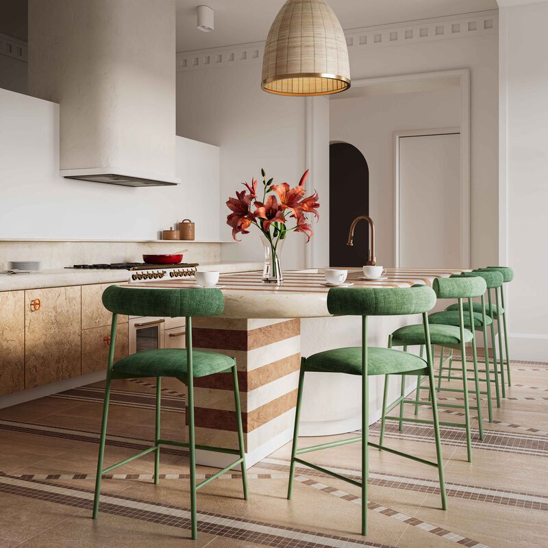 Liliana Mauve Velvet Bar Stool