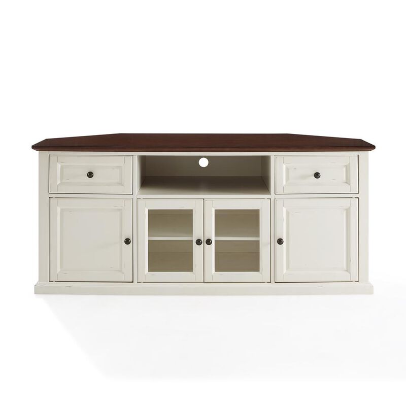 Crosley Furniture 60 Corner Tv Stand Distressed White