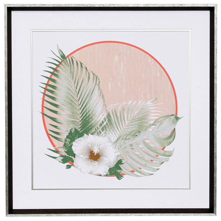 Coral Palms Framed Print