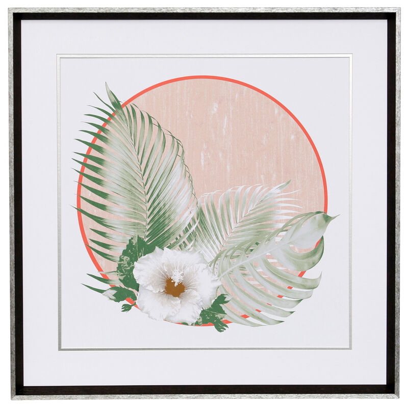 Coral Palms Framed Print