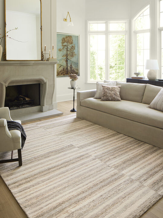 Chris CHR03 Ivory/Clay 18" x 18" Sample Rug