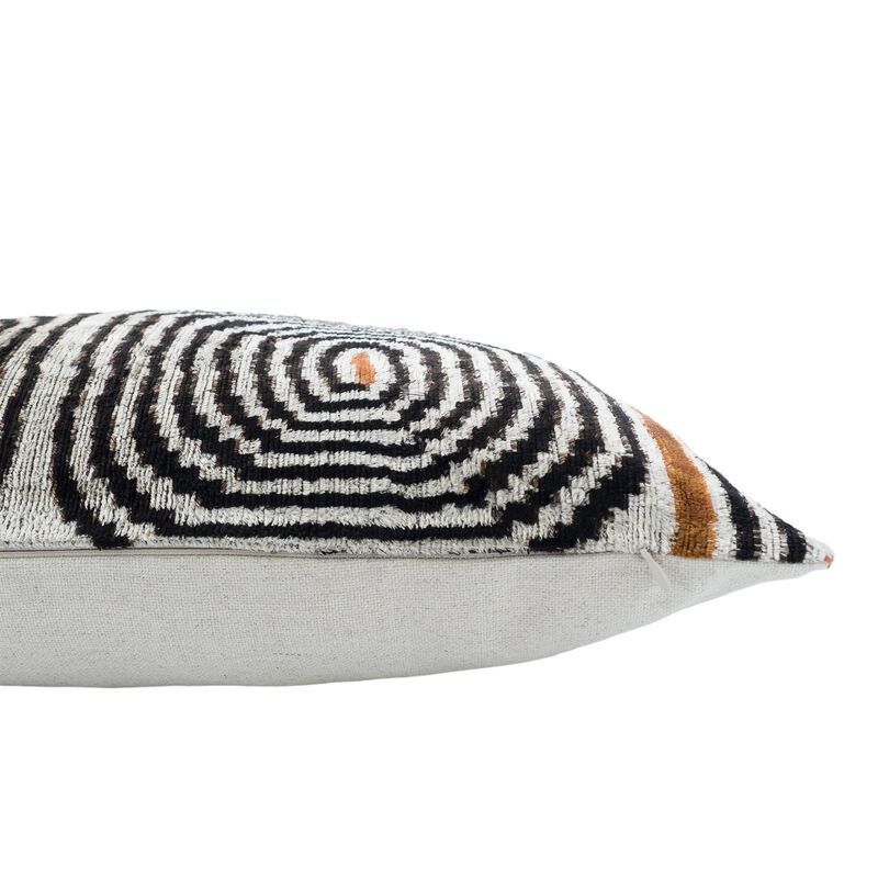 Labyrinth Silk Velvet Ikat Throw Pillow