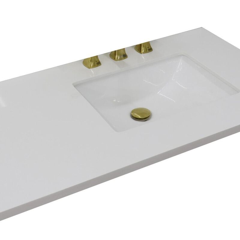 BELLATERRA HOME LLC 43 White Quartz countertop and single rectangle right sink