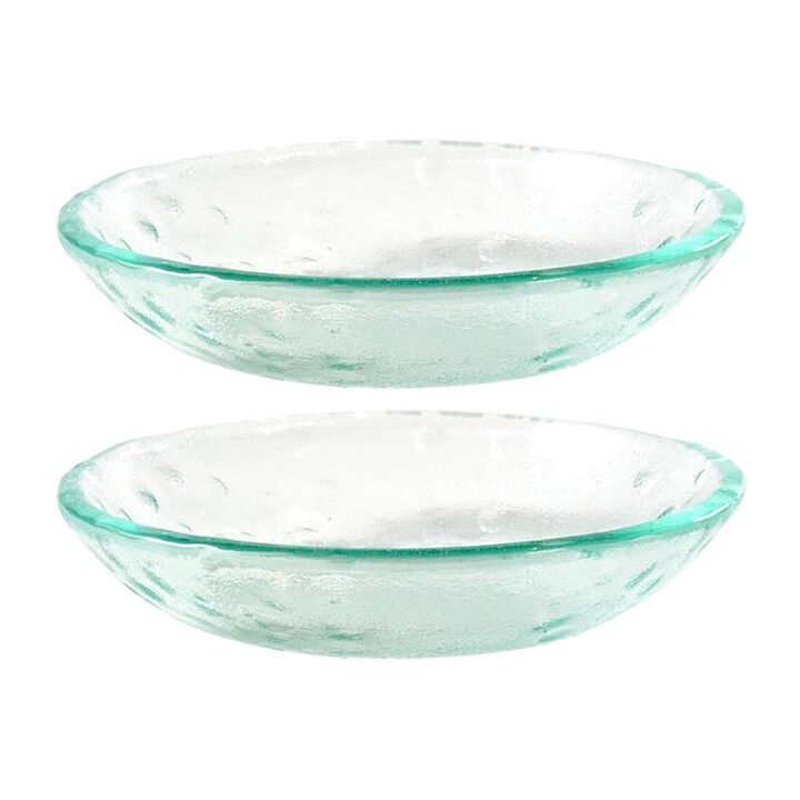 Glass Dinnerware dia.10.25" h:1.5" 40 oz. Round Clear Glass Bowl (Set of 2)