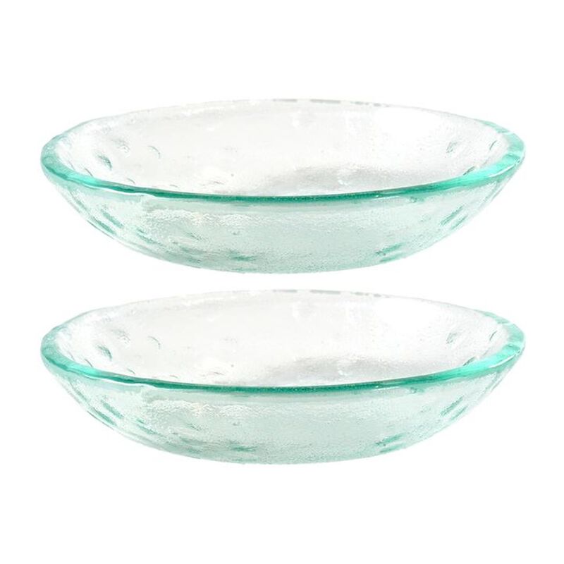 Glass Dinnerware dia.10.25" h:1.5" 40 oz. Round Clear Glass Bowl (Set of 2)