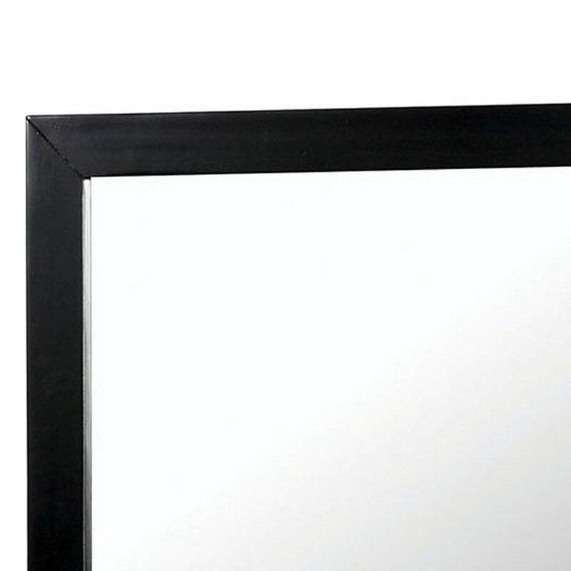 Lennart II Black Rectangular Mirror-Benzara