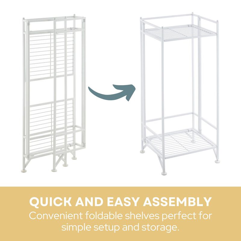 Convenience Concepts Xtra Storage 2 Tier Tall Folding Metal Stand