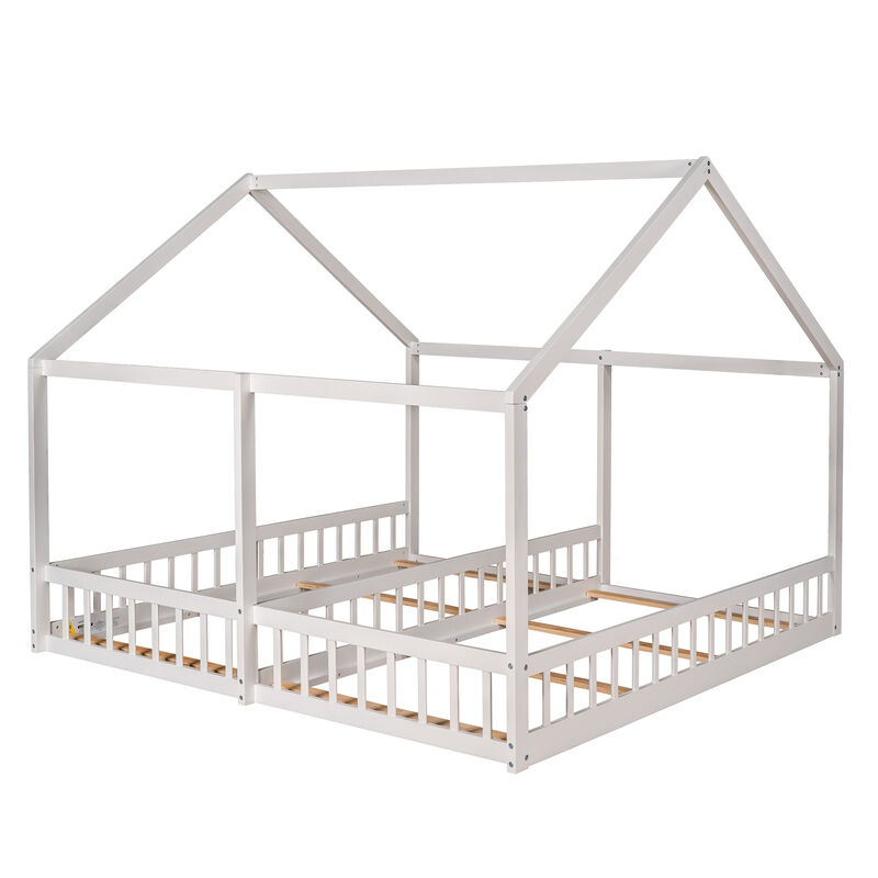 Merax House Platform Beds  with 2 Shared Beds