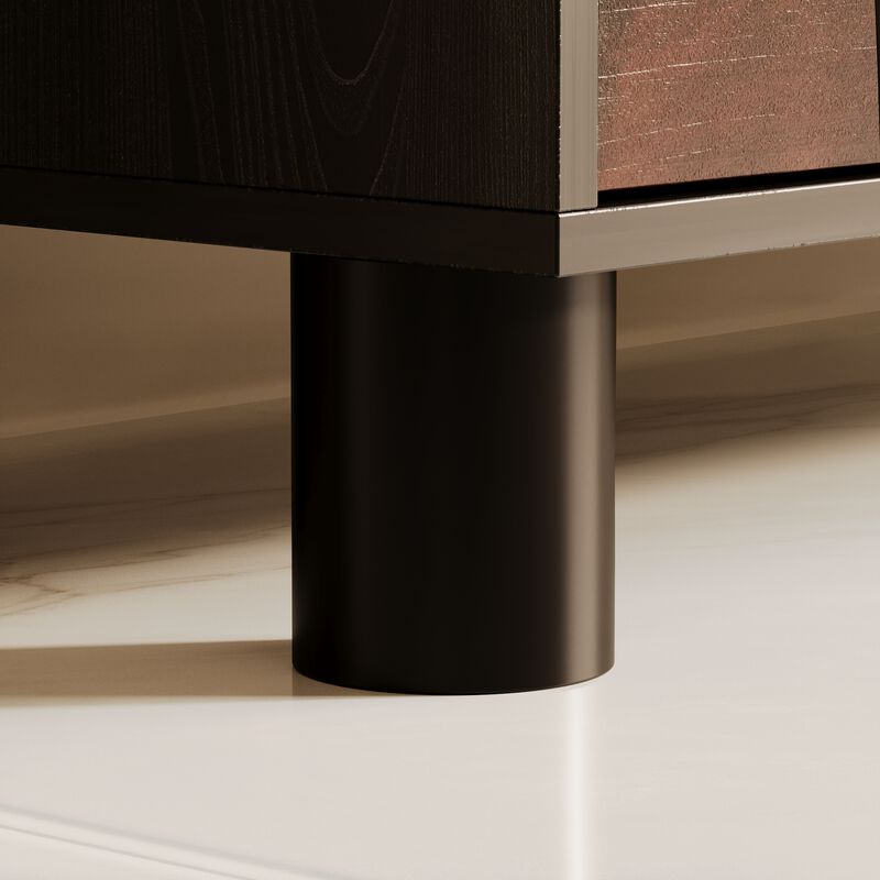 FUFU&GAGA Modern Dark Brown 9-Drawer Buffet Cabinet, Stylish Storage for Dining Room or Kitchen (59"W x 40.6"H x 15.2"D), Dark Brown