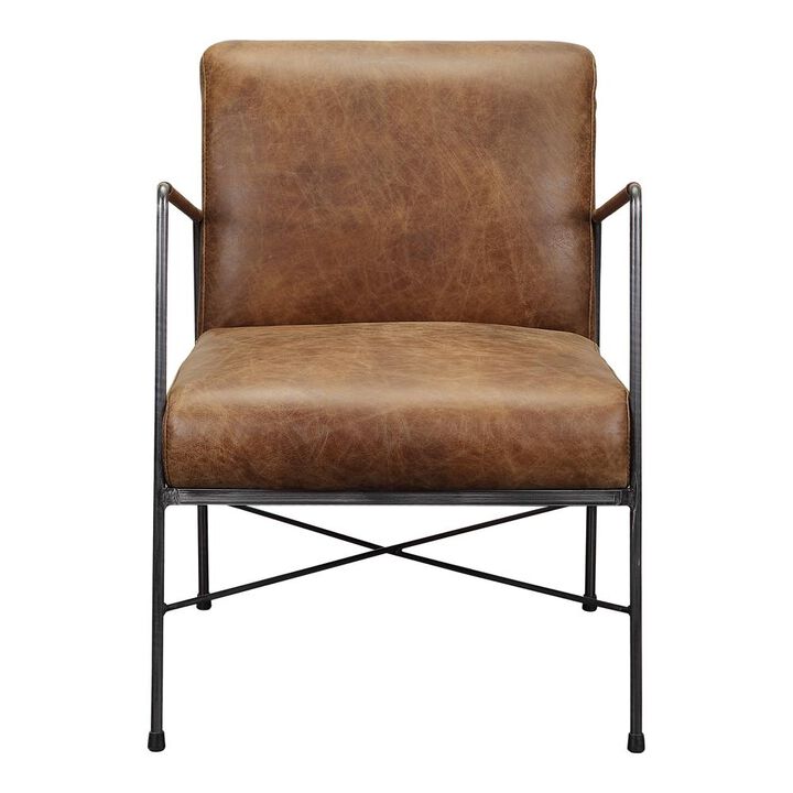 Moe's Home Collection DAGWOOD LEATHER ARM CHAIR BROWN