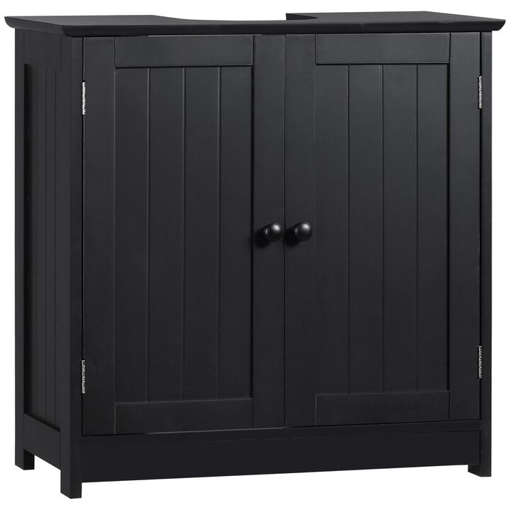 Black Bathroom Storage: Under Sink Cabinet with 2 Doors and Shelf