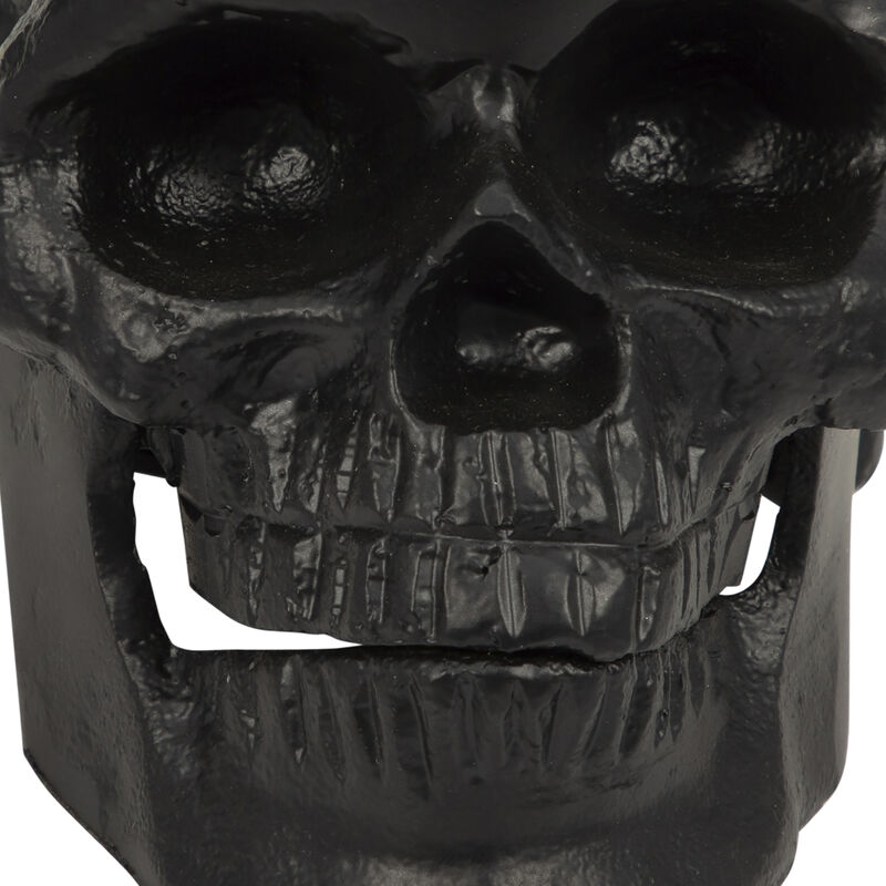 Black 6" Metal Skull Figurine