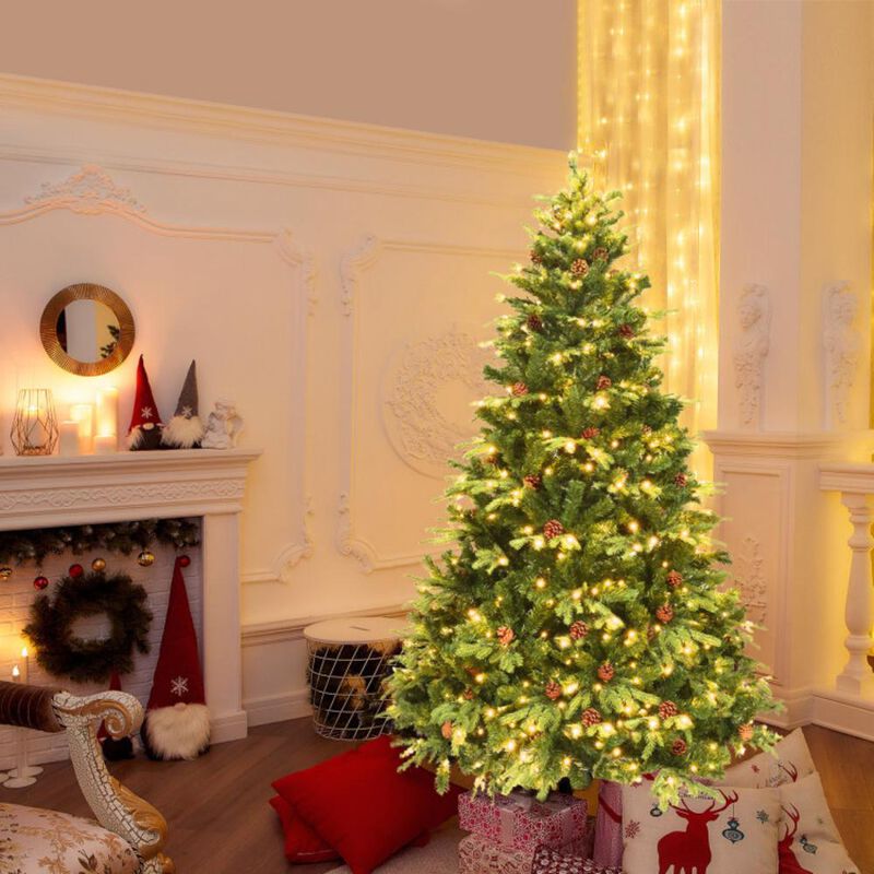 Artificial Christmas Tree with LED Lights and Pine Cones