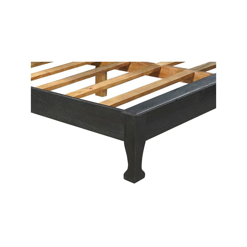Taran Designs Auden Floral Carved Solid Wood King Panel Bed