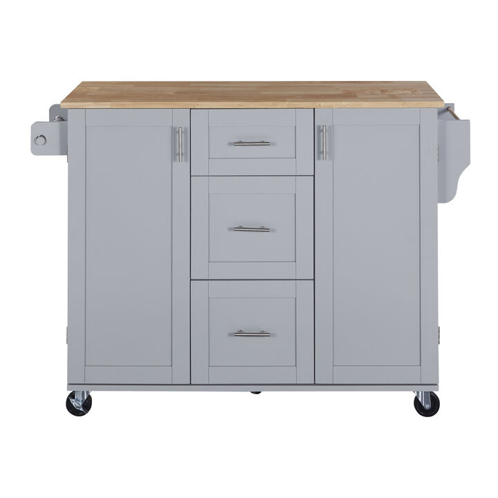 Merax Modern Kitchen Cart Rolling Kitchen Island with Storage