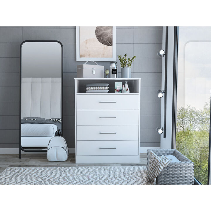 Cassville 4-Drawer 1-Shelf Dresser White