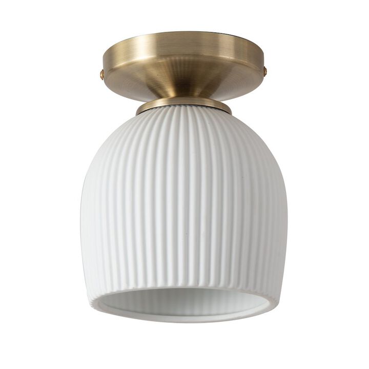 NOVA OF CALIFORNIA Petaluma Bone Porcelain Semi-Flush Mount Ceiling Light