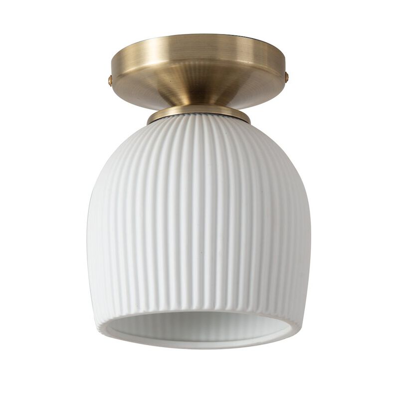 NOVA OF CALIFORNIA Petaluma Bone Porcelain Semi-Flush Mount Ceiling Light