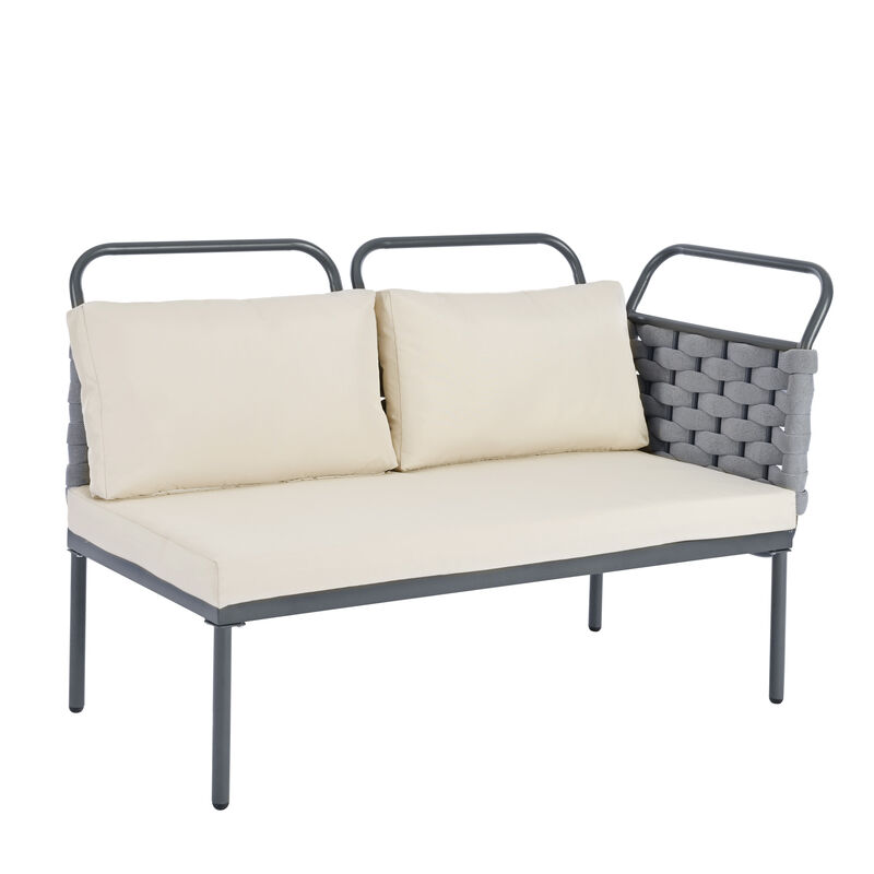 Merax Modern Patio Sectional Sofa Table Set