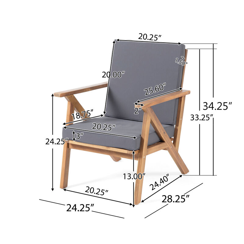 Merax 4 Pieces Outdoor Patio Loveseat Chairs Table Seating Sets