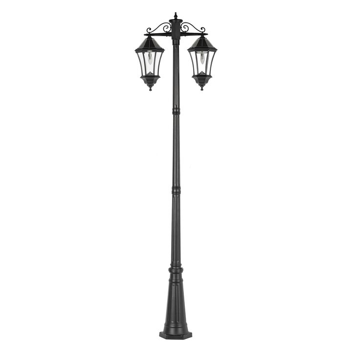 Victorian Morph Solar Lamp Post with Double Downward Lights