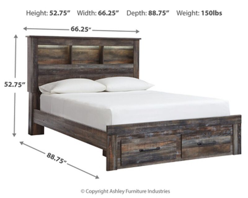 Drystan Queen Bookcase Bed