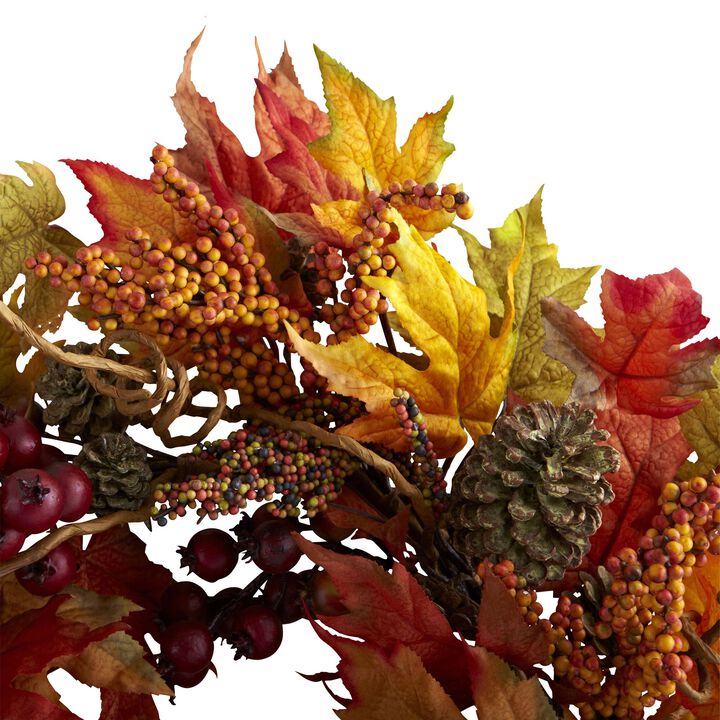 Hivvago 24" Maple and Berry Wreath