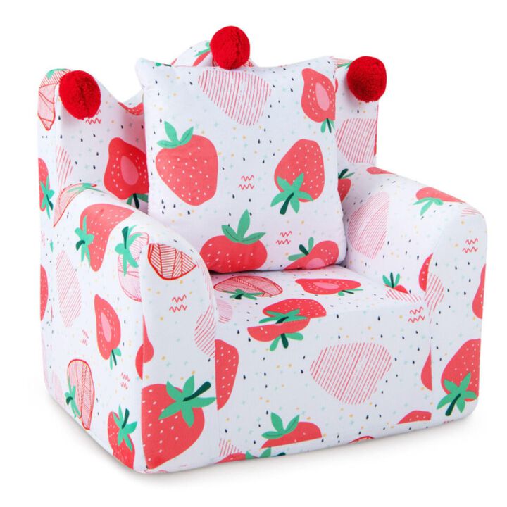 Hivvago High-density Padding Kids Sofa with Armrest and Extra Pillow