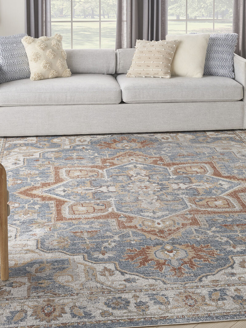 Astra Machine Washable ASW12 Denim/Multicolor 9' x 12' Rug