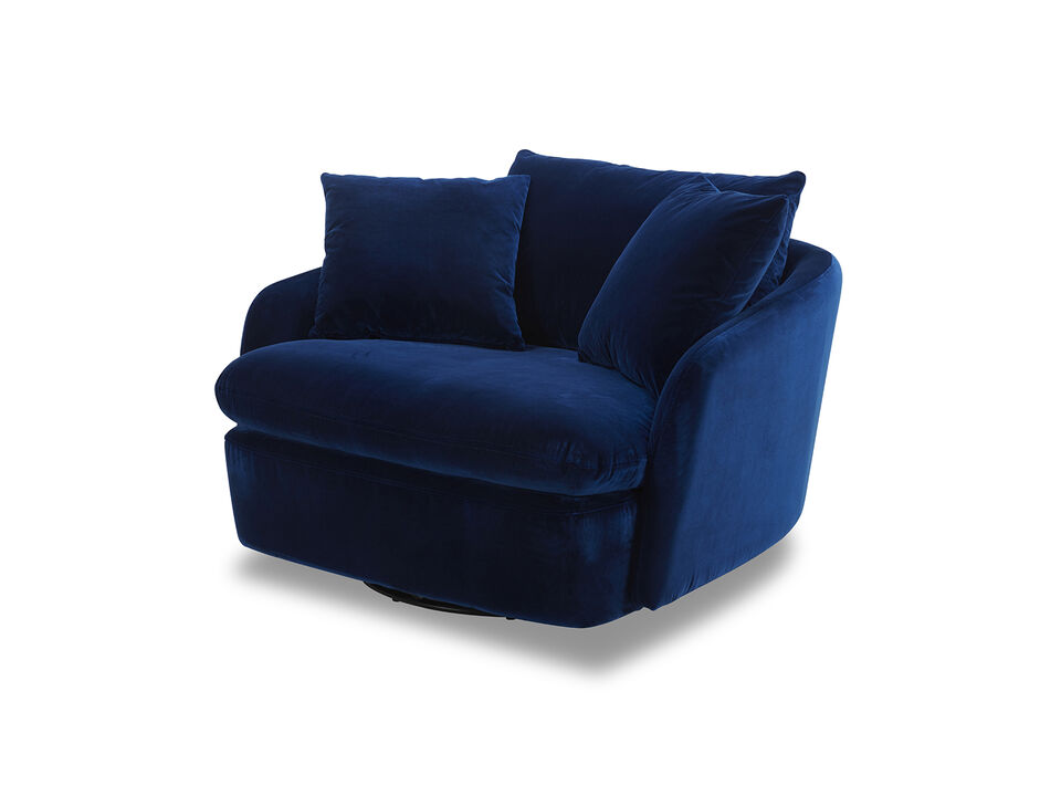 Velvet Swivel Chair - Falkirk Royal Blue