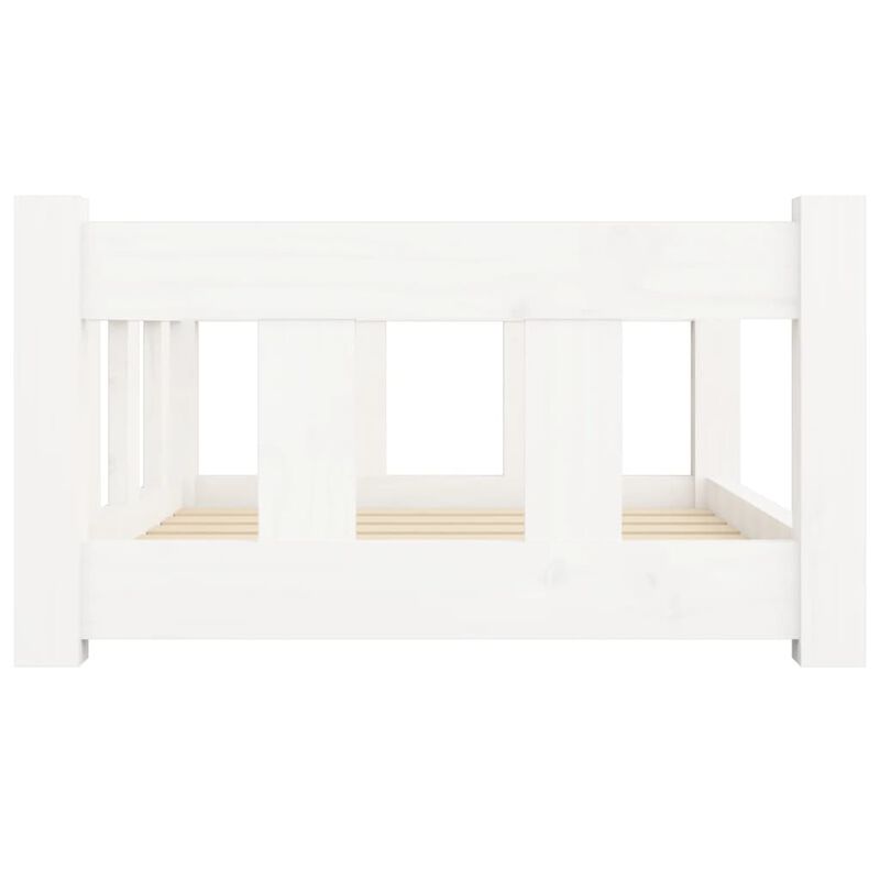 Dog Bed White 25.8"x19.9"x11" Solid Wood Pine