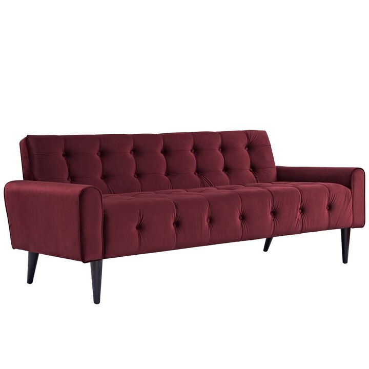 Modway EEI-2456-MAR Delve Velvet Maroon, Sofa, Maroon Fabric