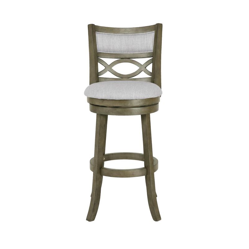 New Classic Furniture Manchester 29 Solid Wood Bar Stool with Fabric Seat in Ant Gray