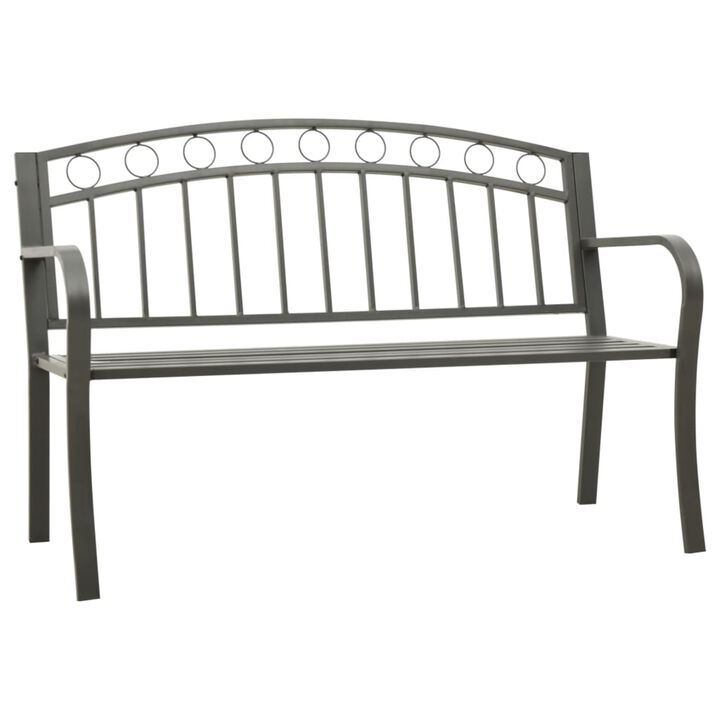 vidaXL Garden Bench 49.2" Steel Gray