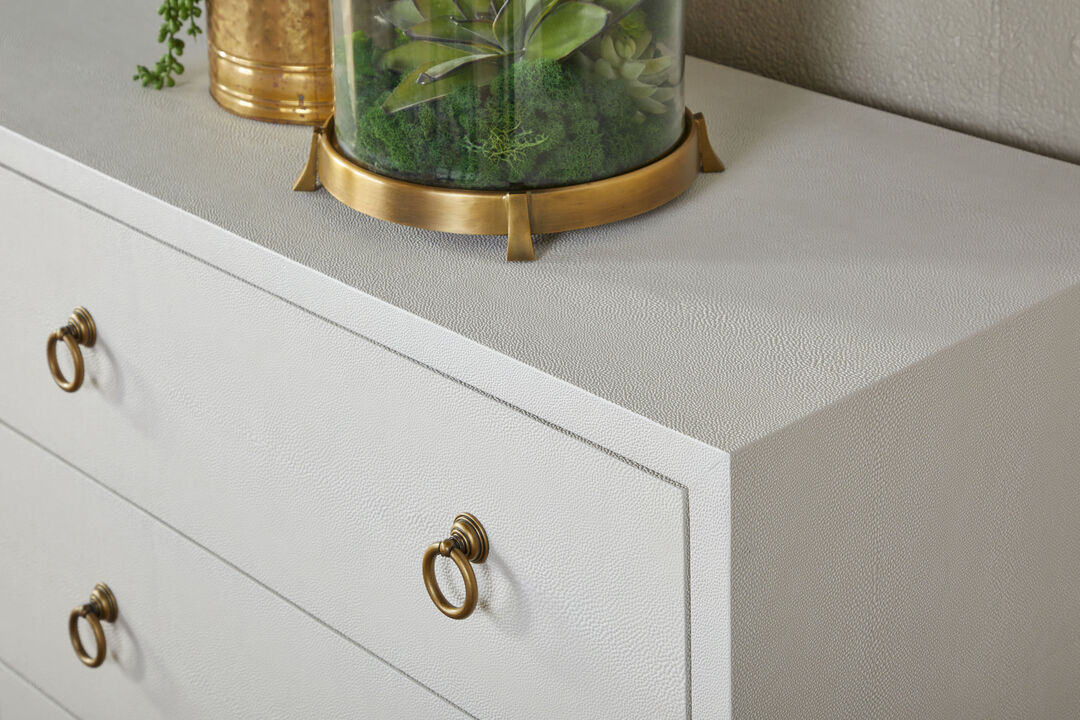 Pearl Shagreen 6-Drawer Double Dresser