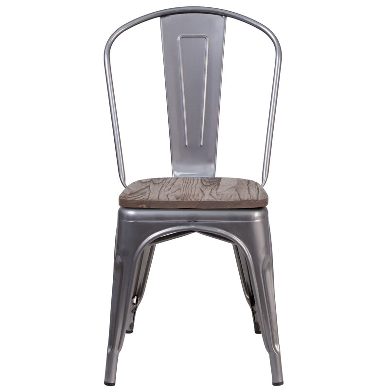 Metal/Wood Colorful Restaurant Chairs