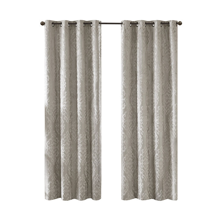 Gracie Mills Cyra Damask Total blackout grommet top curtain panel - 50x108"