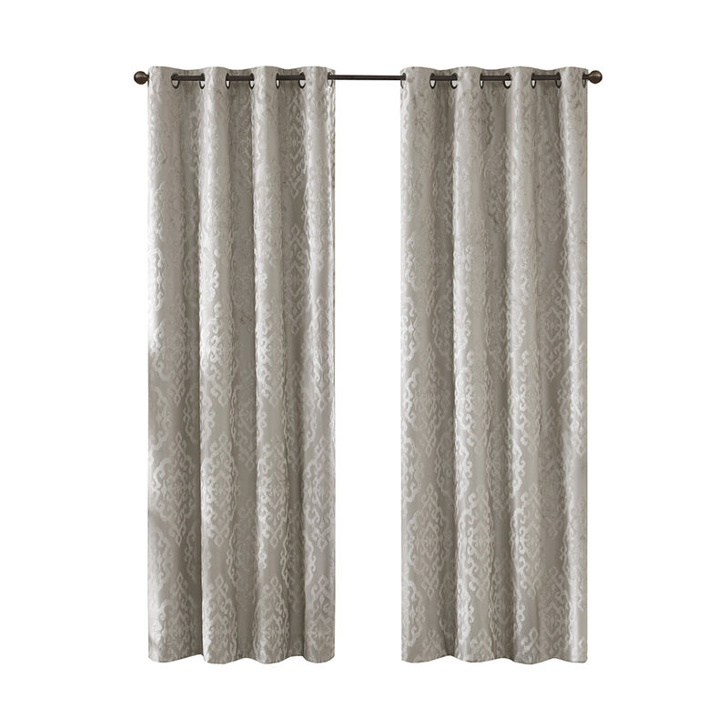 Gracie Mills Cyra Damask Total blackout grommet top curtain panel - 50x108"