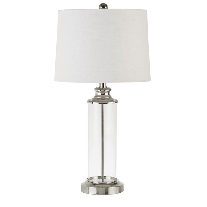Clarity Glass Cylinder Table Lamp Set Of 2