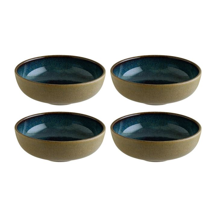 Sphere Ocean dia.5.5" h:2" 15 oz. Round Blue Porcelain Bowl (Set of 4)