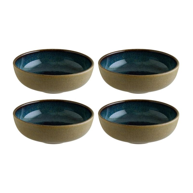 Sphere Ocean dia.5.5" h:2" 15 oz. Round Blue Porcelain Bowl (Set of 4)
