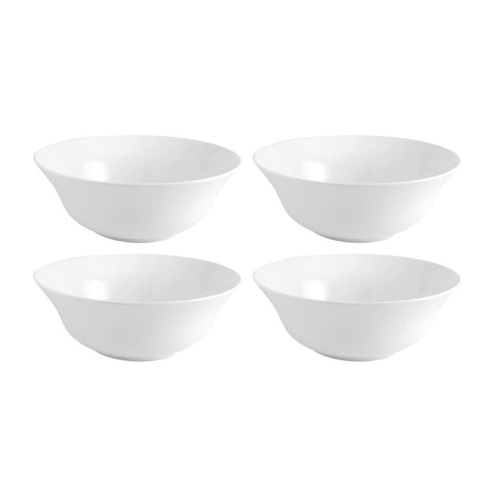 Porcelain Delta-Coupe dia.6.25" h:1.75" 14 oz. Round White Porcelain Bowl (Set of 4)